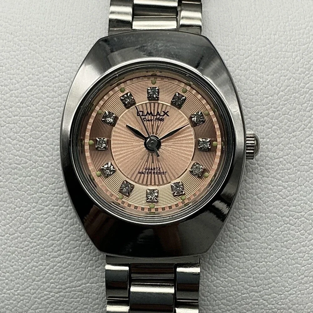Omax Womens Watch 23mm Silver Tone Stainless WP3900 Crystals New Battery 7